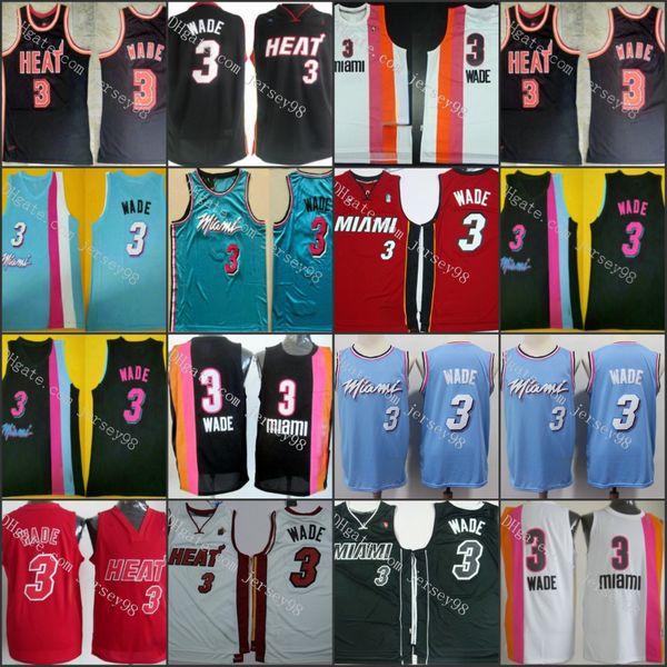 

miami heat men #3 dwyane wade retro basketball jerseys, Black