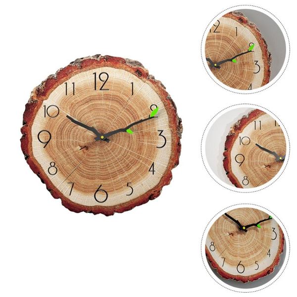 

wall clocks 1pc home creative clock tree-ring pattern mute hanging (brown)
