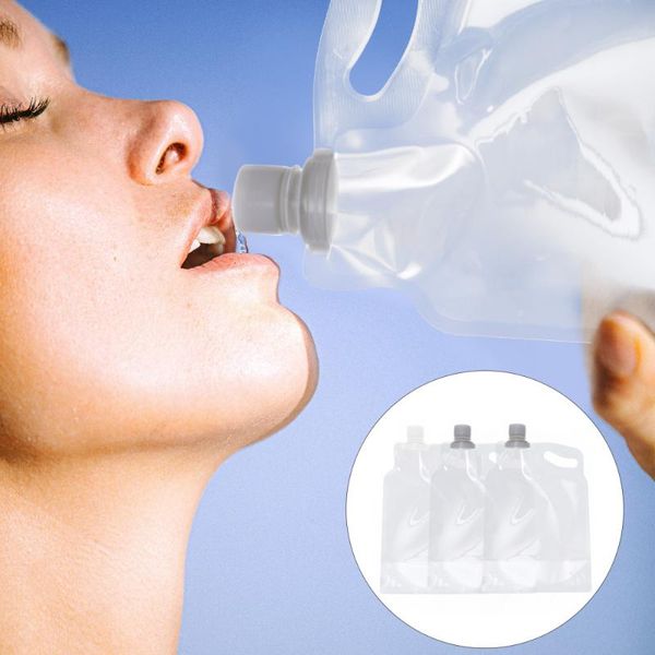 

hydration packs 3pcs portable water container foldable collapsible bag 2l pouch
