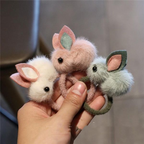 

hair accessories fashion cute fur pom hairpins hairring solid easter clips princess headwear, Slivery;white