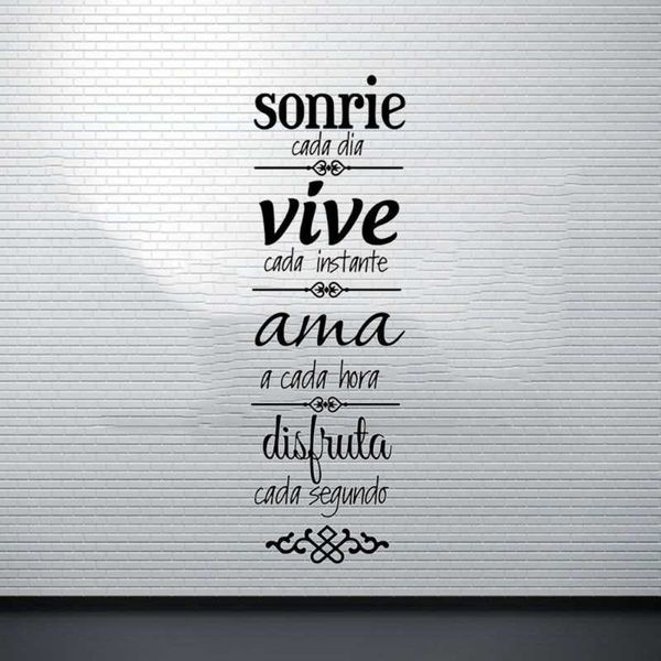 

wall stickers spanish quotes phrase home decoration decals wallpaper waterproof for office room decal mural