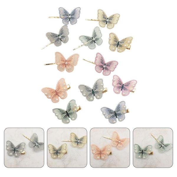

12pcs butterflies hair clips pretty pin barrettes for decor (mixed color)