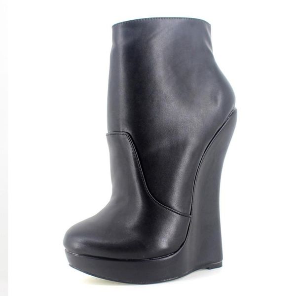 

boots .09in high height party wedges heel ankle us size 6-14 no.mt1807, Black