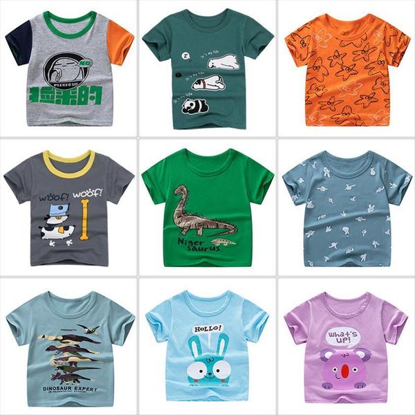 

children summer t shirt for boys girls kids tees cartoon 100% cotton shirts clothing fashion breathable short sleeves, Blue