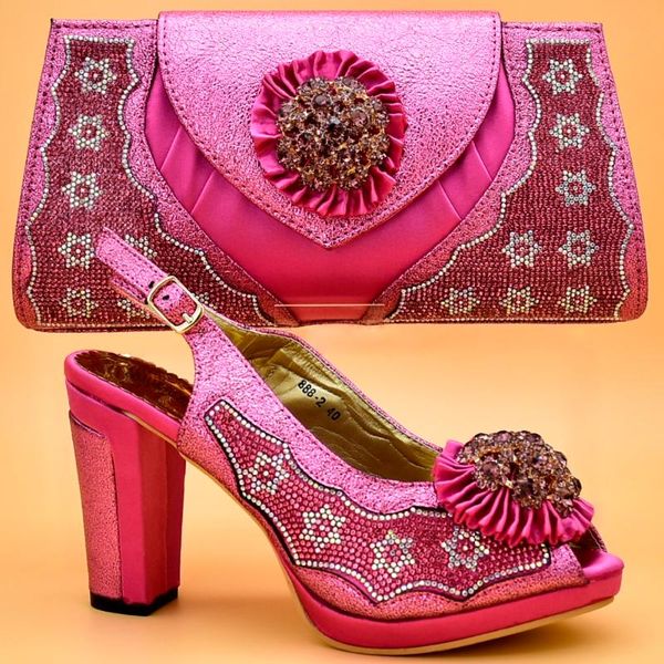 

arrival african women wedding shoes and bag decorated with appliques italian shoe set for party in heels dress, Black