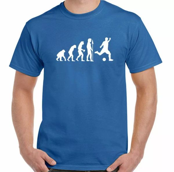 

football t-shirt evolution of mens funny footballer, White;black