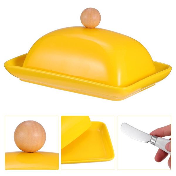 

dishes & plates 1 set butter dish with lid ceramic box container cutter