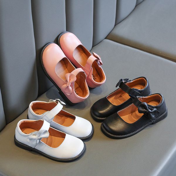 

70% off factory online 2021 autumn new girls' leather shoes cowhide baby single performance children's princess, Black