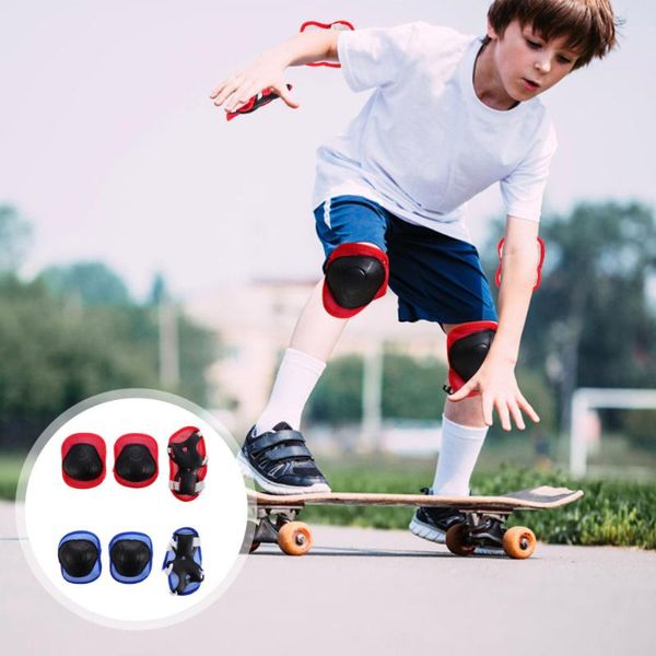 

sets sports protector protective gear knee pads elbow hand protection &, Black;gray