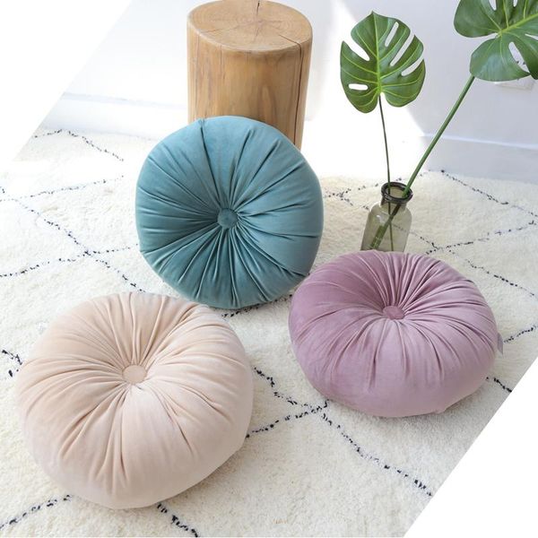 

pillow round throw velvet sofa cushion nordic tatami futon pumpkin shape