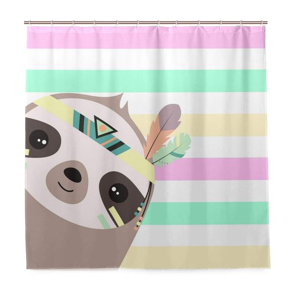 

shower curtain for bathroom sloth shower curtain set animal with 12 hooks waterproof bath curtain bathroom decorinches 2060980