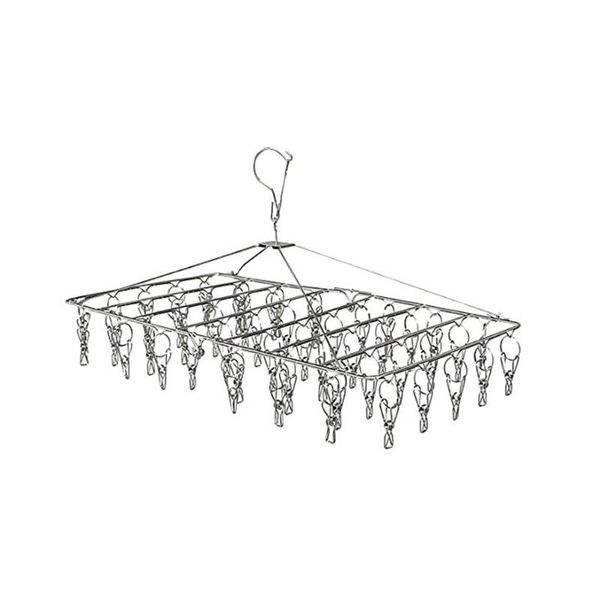 

hangers & racks stainless steel folding clip and drip laundry hanger with set of 52 clothespins for drying clothing towels diaper underwear