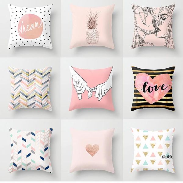 

cushion/decorative pillow pink mable pineapple heart throw case geometric cushion covers for home sofa chair decorative pillowcases