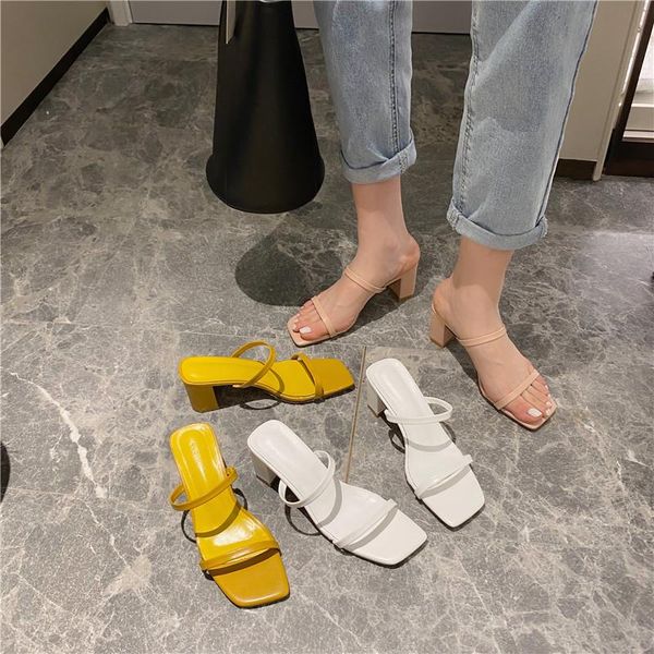 

female shoes ladies' slippers rubber flip flops cross-tied luxury slides square toe med 2021 hawaiian designer soft block rome, Black