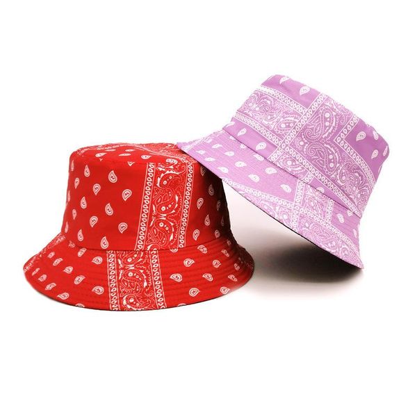 

summer and autumn fisherman cap women fashion print bucket hat men casual cotton flodable sunscreen basin caps wide brim hats, Blue;gray