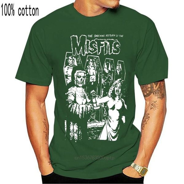 

men's t-shirts the return of misfits acid washed t shirt, White;black