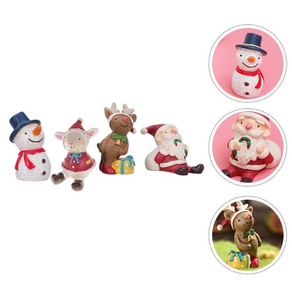 

decorations 4pcs adorable xmas micro resin figurine adornments landscape decors