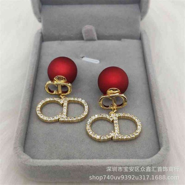 

75%off outlet online925 silver needle pearl letter fashion earrings