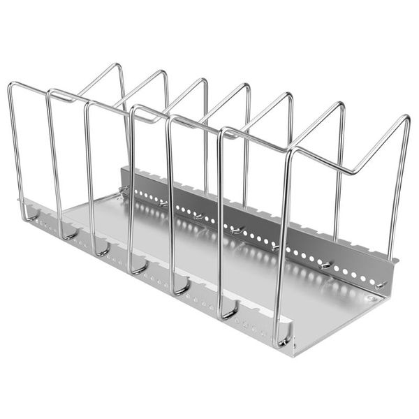 

hooks & rails 1pc adjustable pot cover storage rack cutting board shelf for kitchen