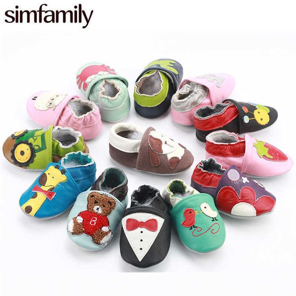 

[simfamily]born boys girls soft genuine leather antislip baby shoes first walkers baby 0-24months carton skid-proof 210722