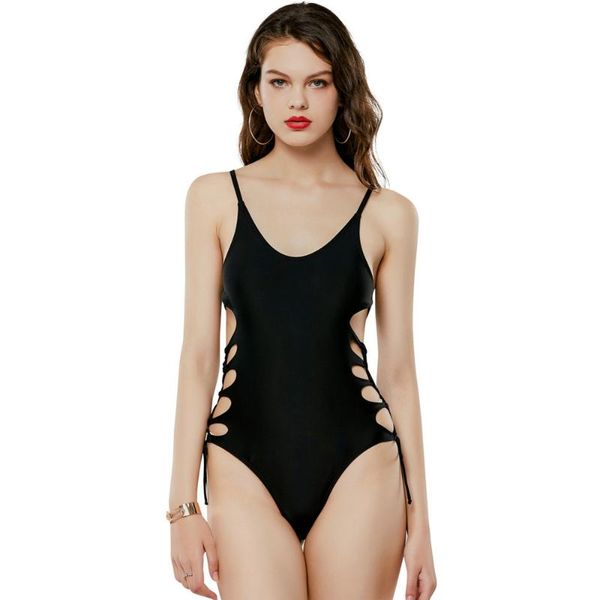

one-piece suits qardeissy black string swimsuit women's lace up 2021 beach