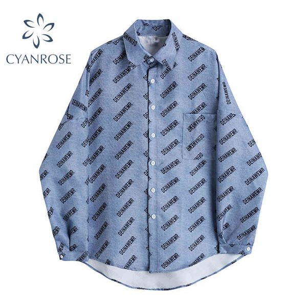 

women's boyfriend blouses letter print oversized streetwear harajuku long sleeve cardigan shirts female spring tide 210417, White