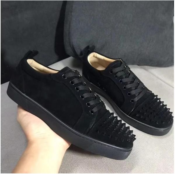 

spikes casual shoes low men luxury designer mens sneakers luxury spikestud glitter leather outdoor trainers crystal men large size 46, Black