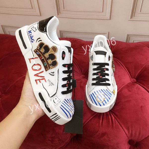 

2021 summer california sky series hand-painted low-sports shoes casual retro graffiti comfortable light instagram trend hc191007, Red;white