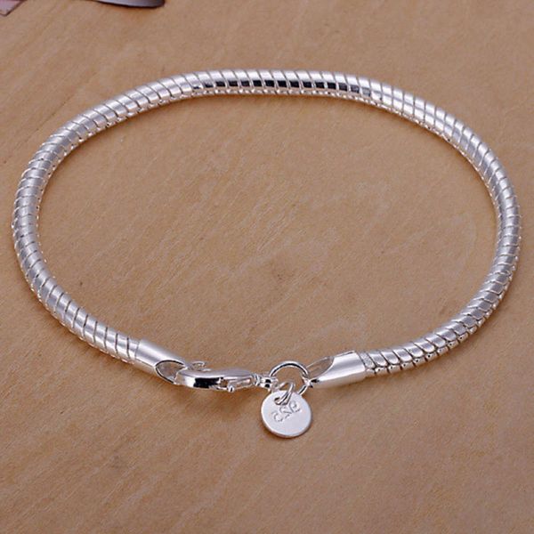 

hand catenary fashionable round snake bone silver plated bracelet for women, Black