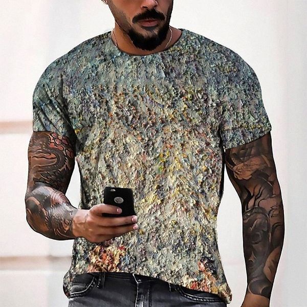 

men's tee t shirt 3d print graphic round neck casual daily 3d print short sleeve fashion designer cool comfortable gray o43l#, White;black