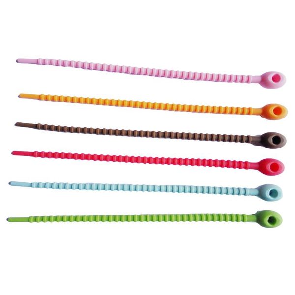 

gift wrap 30pcs silicone zip tie food bags wraps colorful multi-purpose ties for bag clip bread saver (random color)