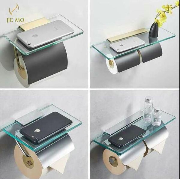 

black glass paper rack toilet roll double use hanging holders