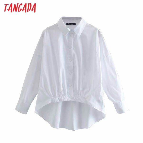 

women tunic white shirts long sleeve solid oversized casual ladies high street blouses 4m110 210416