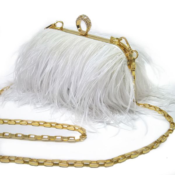 

2021 dinner women's makeup ostrich fur grass bag