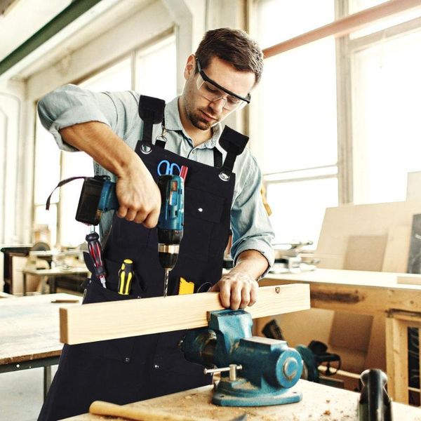 

aprons apron canvas adjustable chef pinafore barber cafe catering work wear hairdressing anti-dirty overalls uniform