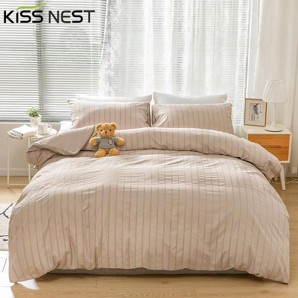 

bedding sets simple luxury pure color seersucker fabric 2-3 of comforter set,nordic bed cover 150,duvet 200x200for bedroom
