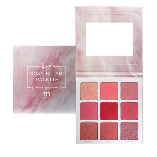 

9-color blush palette waterproof smudge-proof long lasting colorfast highlight shading cosmetic1