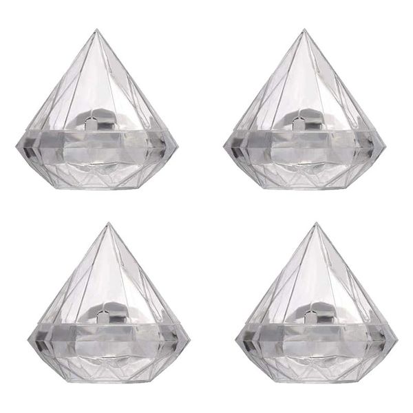 Envoltório de presente 12 pcs transparente forma de diamante caixa de doces casamento caixas festa de plástico recipiente de plástico decoração