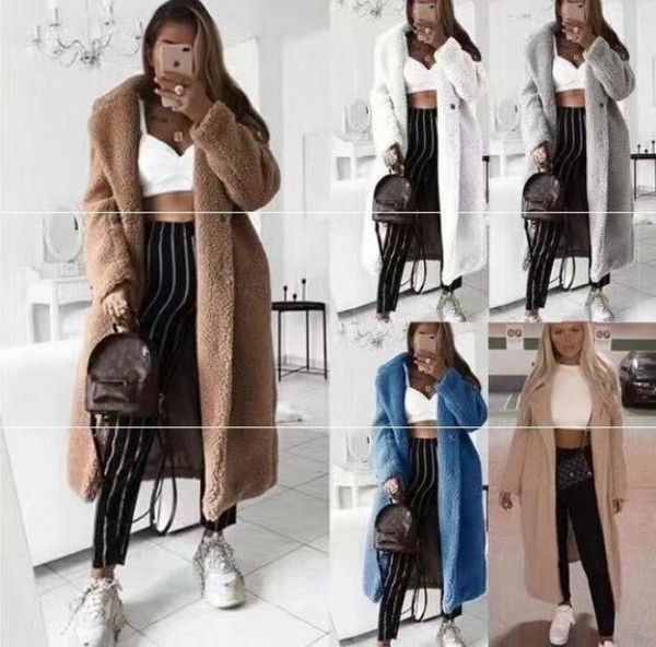 

women's woolen overcoat fleece coat fur clothing, Black