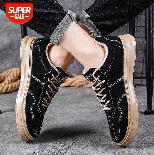 

plus velvet warm sports men's shoes korean style thick casual #lh5j