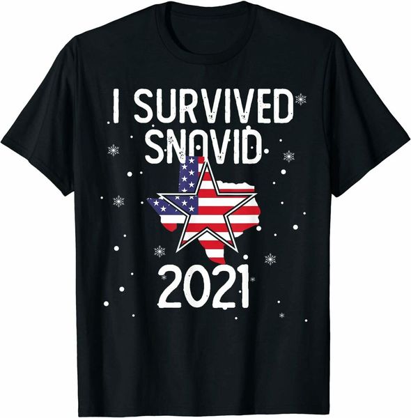 

i survived snovid 2021 texas snowstorm t-shirt snovid texas snow shirt men women, White;black