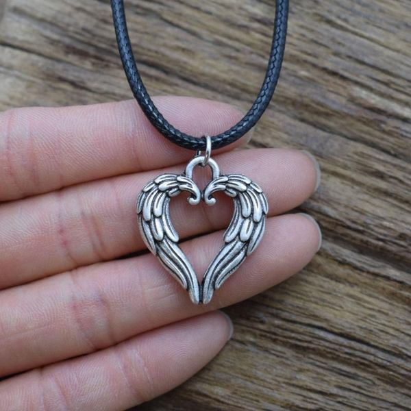 

pendant necklaces 12pcs fashion creative heart-shaped bird feather necklace couple jewelry gift, Silver