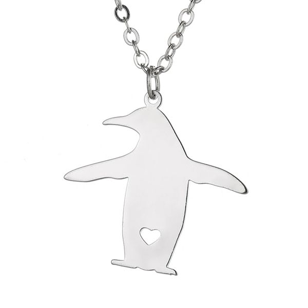 Simpatico ciondolo a forma di pinguino Collana in acciaio inossidabile Amanti degli animali antartici Gioielli per donne Uomini Regali di amici