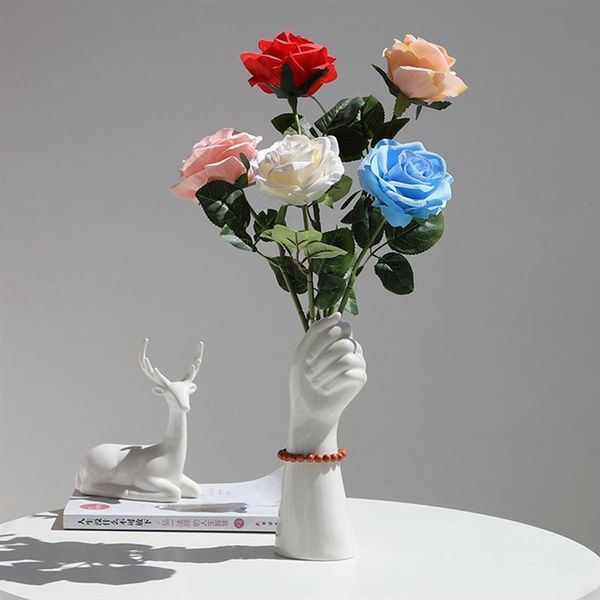 

vases nordic ceramic vase imitation hand decoration crafts body art simple living room tv cabinet desktop