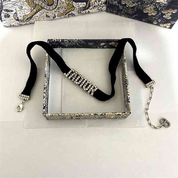 

special offer 75%off outlet letter choker chain black rope collar women's neck with simple net red necklace, Silver