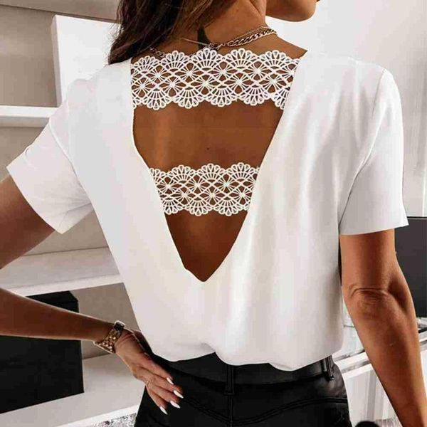 

women's t-shirt women summer casual short sleeve t shirt vintage flower oversize streetwear size female printed plus loose v-neck w, White