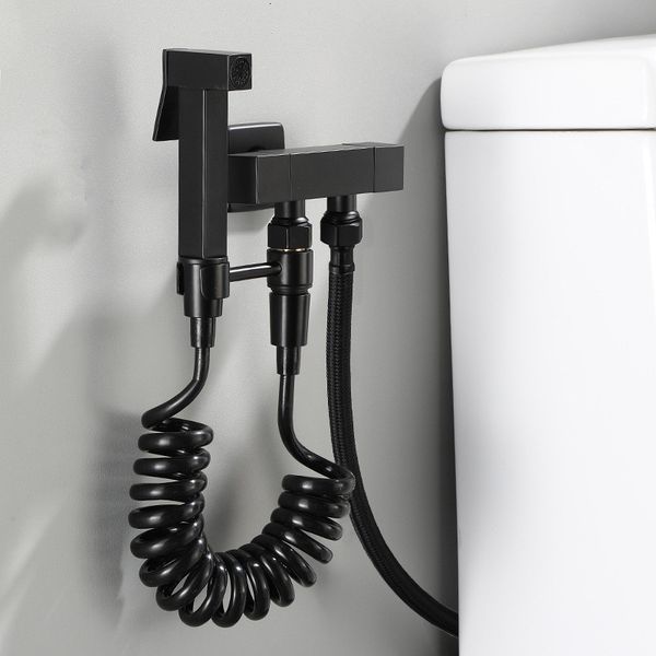 

other faucets, showers & accs tuqiu toilet bidet set wall mounted black bathroom high pressure gun nozzle hardware 58z6