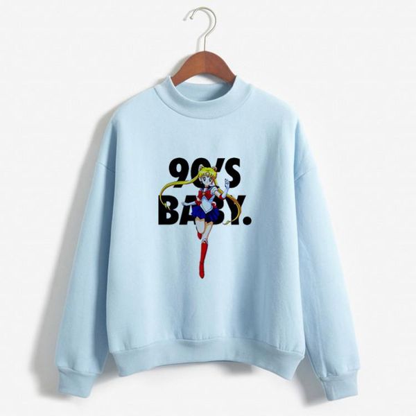 

women's hoodies & sweatshirts 90's baby girl's hoodie with puff sleeve oversize autumn coat women casual daily streetwear pul, Black