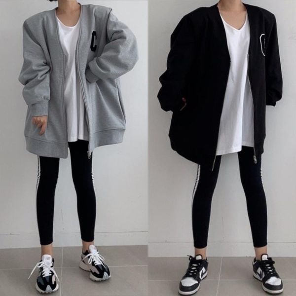

women's hoodies & sweatshirts in 2021 china chic winter three-dimensional letters compound age-reducing loose thickened hoodie cardigan, Black