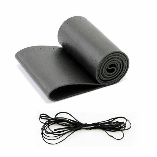 

steering wheel covers 37-38cm cover accessory black car genuine leather needles